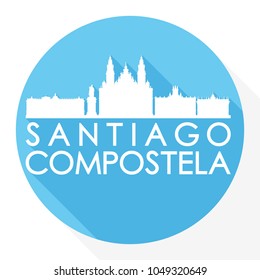 Santiago de Compostela Spain Flat Icon Skyline Silhouette Design City Vector Art Logo.