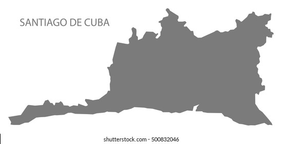 Santiago de Cuba Map grey