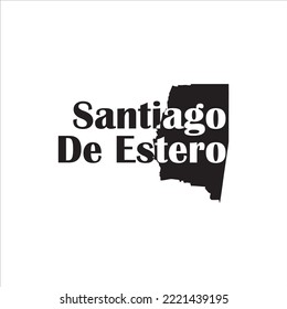 Santiago De Estero map and black lettering design on white background