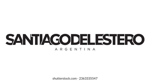 Santiago del Estero in the Argentina emblem for print and web. Design features geometric style, vector illustration with bold typography in modern font. 