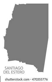 Santiago del Estero Argentina Map grey
