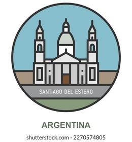 Santiago Del Estero. Cities and towns in Argentina. Flat landmark