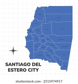 Ilustração do mapa de Santiago del Estero City. Mapa da cidade em Argentina