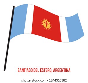 Santiago Del Estero Flag Waving Vector Illustration on White Background. Flag of Argentina Provinces