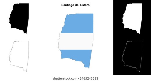 Santiago del Estero province outline map set