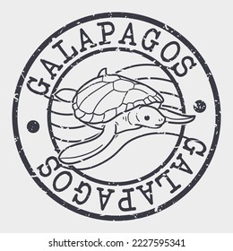 Santiago Island, Ecuador Silhouette Postal Passport. Stamp Round Vector Icon. Design Travel Postmark. 