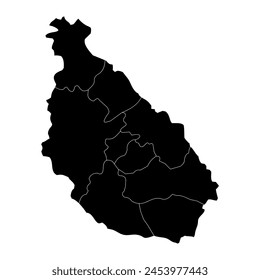 Santiago island map with administrative division, Cape Verde. Vector illustration.