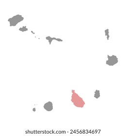 Santiago island map, Cape Verde. Vector illustration.