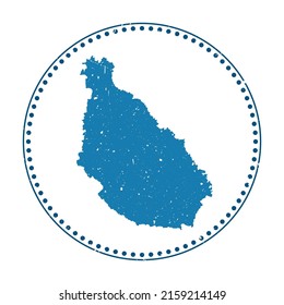 Santiago Island sticker. Travel rubber stamp with map shape, vector illustration. Can be used as insignia, logotype, label, sticker or badge of the Santiago Island.