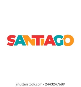 SANTIAGO name lettering typhography text illustration vector