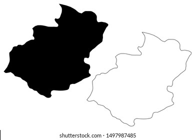 Santiago Province (Dominican Republic, Hispaniola, Provinces of the Dominican Republic) map vector illustration, scribble sketch Santiago map