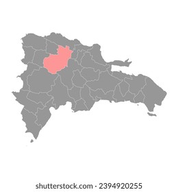 Santiago province map, administrative division of Dominican Republic. Vector illustration.