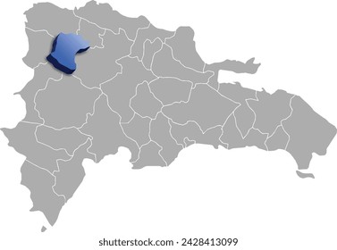 SANTIAGO RODRIGUEZ DEPARTMENT MAP STATE OF Dominican Republic 3D ISOMETRIC MAP