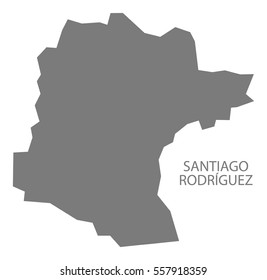 Santiago Rodriguez Dominican Republic Map in grey