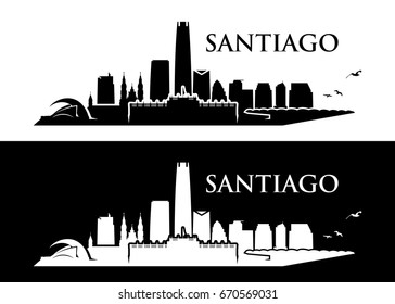 Santiago skyline - Chile - vector illustration