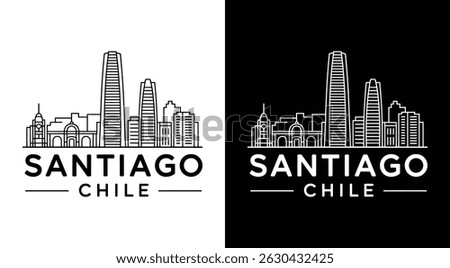 Santiago Skyline Logo Bold Black Gran Torre Titanium La Portada Telefonica Symbol for Travel Brands