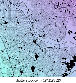 Santo Andre, Brazil - Urban vector city map with parks, rail and roads, highways, minimalist town plan design poster, city center, downtown, transit network, street blueprint