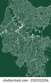 Santo Andre city Brazil municipality vector map. Green street map, municipality area, white lines. Urban skyline panorama for tourism.