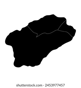 Santo Antao island map with administrative division, Cape Verde. Vector illustration.