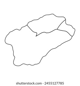 Santo Antao island map with administrative division, Cape Verde. Vector illustration.