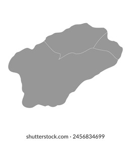 Santo Antao island map with administrative division, Cape Verde. Vector illustration.