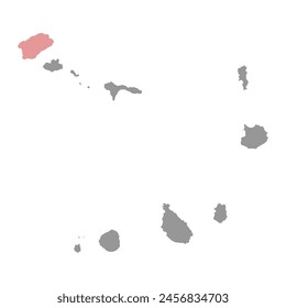 Santo Antao island map, Cape Verde. Vector illustration.