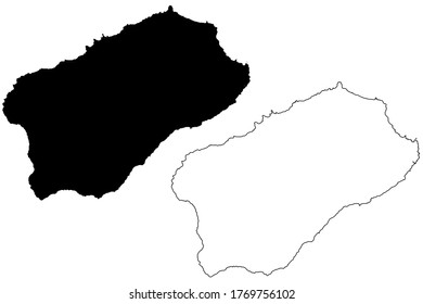 Santo Antao island (Republic of Cabo Verde, concelhos, Cape Verde, island, archipelago) map vector illustration, scribble sketch Santo Antao map