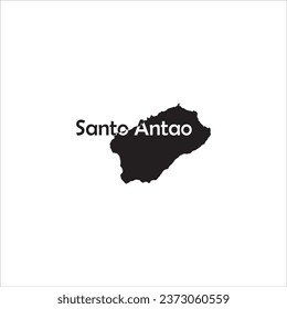 Santo Antao map and black letter design on white background