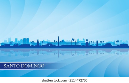 Santo Domingo city skyline silhouette background, vector illustration