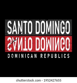 Santo Domingo Colored Modern t-shirt logo Vector Illustration.