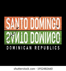 Santo Domingo Colored Modern t-shirt logo Vector Illustration.