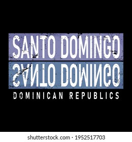 Santo Domingo Colored Modern t-shirt logo Vector Illustration.