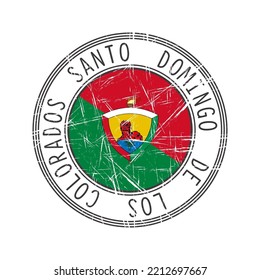 Santo Domingo de los Colorados city, Ecuador vector rubber stamp over white background