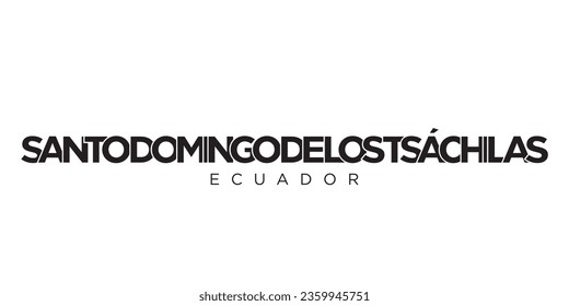 Santo Domingo de los Tsachilas in the Ecuador emblem for print and web. Design features geometric style, vector illustration with bold typography in modern font.