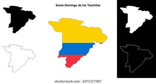 Santo Domingo de los Tsachilas province outline map set