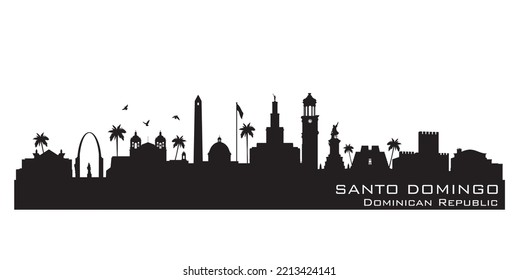 Santo Domingo Dominican Republic city skyline Detailed vector silhouette