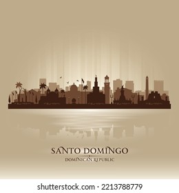 Ilustración de silueta vectorial de la ciudad de Santo Domingo República Dominicana