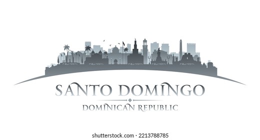 Santo Domingo Dominican Republic city skyline silhouette. Vector illustration