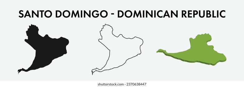 Santo Domingo Dominican Republic city map set vector illustration design isolated on white background. Concept of travel and geography.