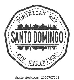 Santo Domingo, Dominican Republic Stamp Skyline Postmark. Silhouette Postal Passport. City Round Vector Icon. Vintage Postage Design.