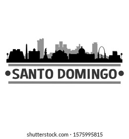 Santo Domingo Dominican Republic Travel. City Skyline. Silhouette City. Design Vector. Famous Monuments.