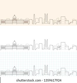 Santo Domingo Hand Drawn Skyline