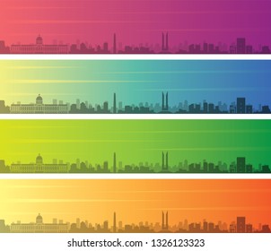 Santo Domingo Multiple Color Gradient Skyline Banner