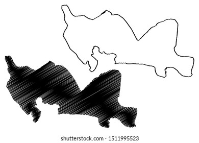 Santo Domingo Province (Dominican Republic, Hispaniola, Provinces of the Dominican Republic) map vector illustration, scribble sketch Santo Domingo map