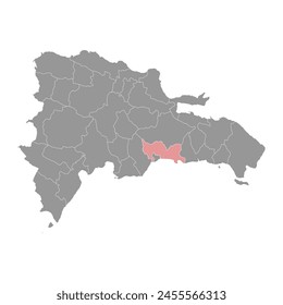 Mapa de la provincia de Santo Domingo, división administrativa de República Dominicana. Ilustración vectorial.