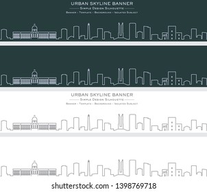 Santo Domingo Single Line Skyline Banner