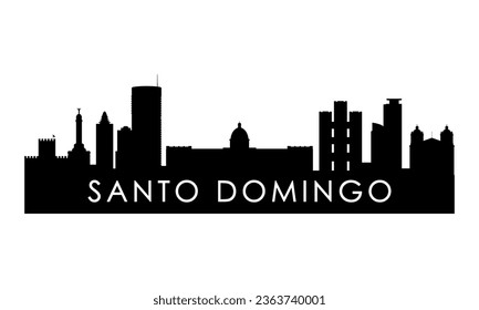 Santo Domingo skyline silhouette. Black Santo Domingo city design isolated on white background. 