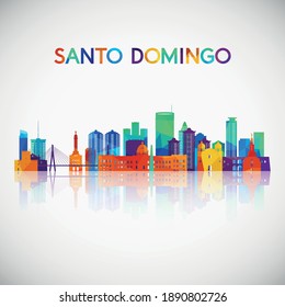 Santo Domingo skyline silhouette in colorful geometric style. Symbol for your design. Vector illustration.