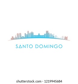 Santo Domingo skyline silhouette. Vector design colorful illustration.