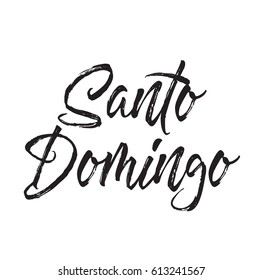 santo domingo, text design. Vector calligraphy. Typography poster. Usable as background.